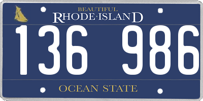 RI license plate 136986