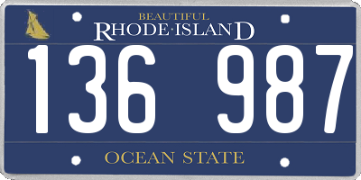RI license plate 136987