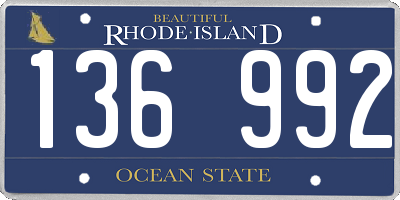 RI license plate 136992