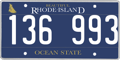 RI license plate 136993