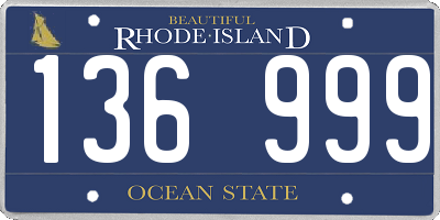 RI license plate 136999