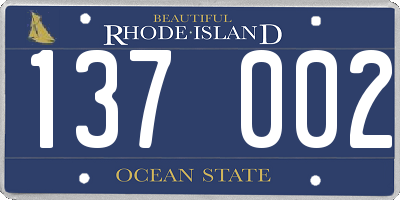 RI license plate 137002