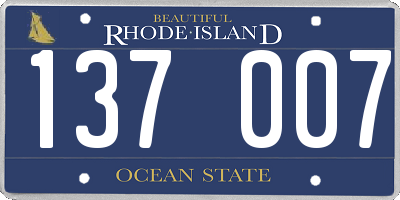 RI license plate 137007