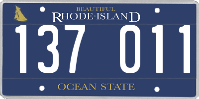 RI license plate 137011