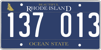 RI license plate 137013