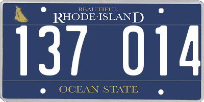 RI license plate 137014