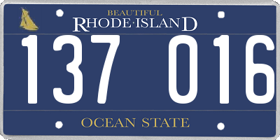 RI license plate 137016