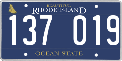 RI license plate 137019