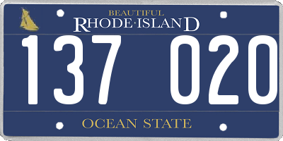 RI license plate 137020