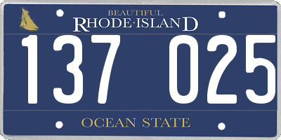 RI license plate 137025