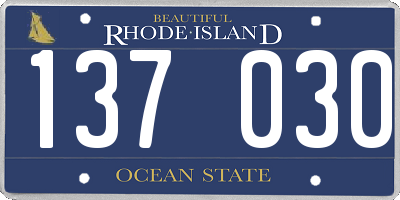 RI license plate 137030