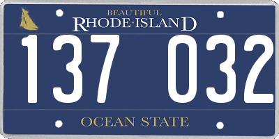 RI license plate 137032