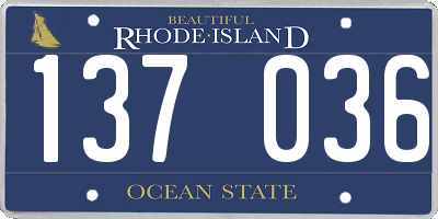 RI license plate 137036