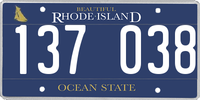 RI license plate 137038