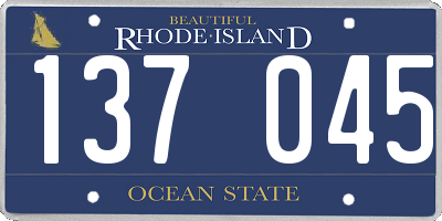 RI license plate 137045