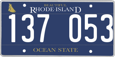 RI license plate 137053