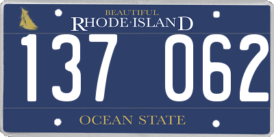 RI license plate 137062