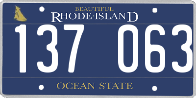 RI license plate 137063
