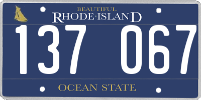 RI license plate 137067