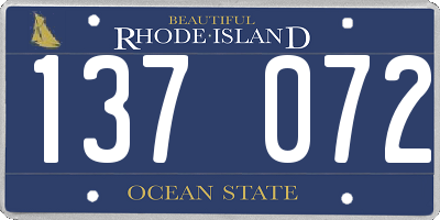 RI license plate 137072