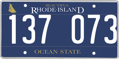 RI license plate 137073
