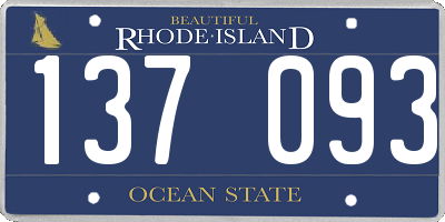 RI license plate 137093