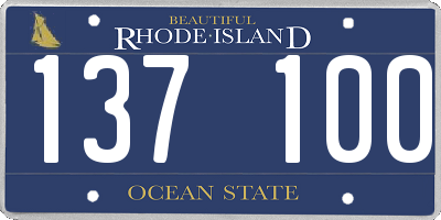 RI license plate 137100