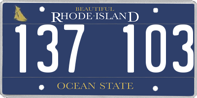 RI license plate 137103