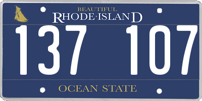 RI license plate 137107