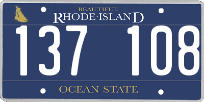 RI license plate 137108