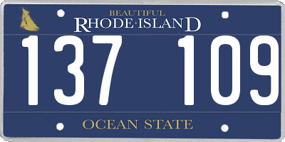 RI license plate 137109
