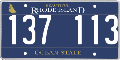 RI license plate 137113