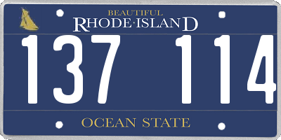 RI license plate 137114