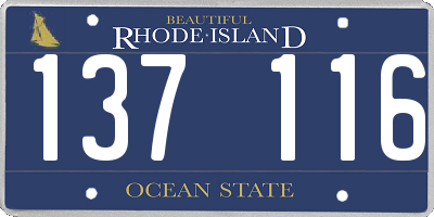 RI license plate 137116