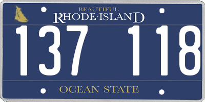 RI license plate 137118