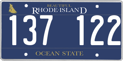 RI license plate 137122
