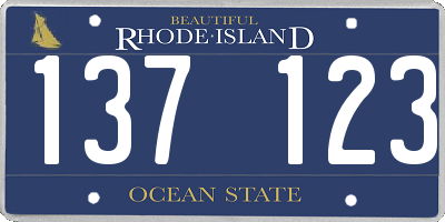 RI license plate 137123
