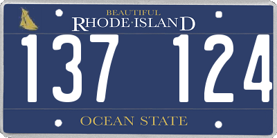 RI license plate 137124