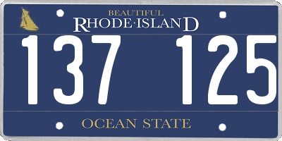 RI license plate 137125