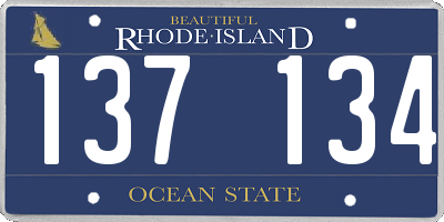 RI license plate 137134