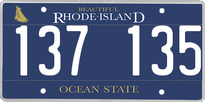RI license plate 137135