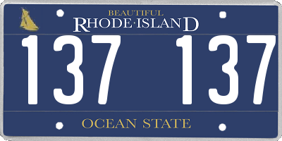 RI license plate 137137