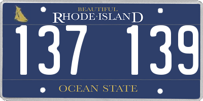 RI license plate 137139