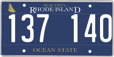 RI license plate 137140