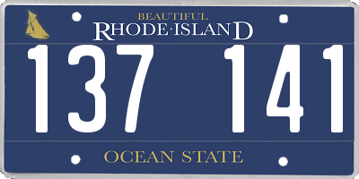 RI license plate 137141