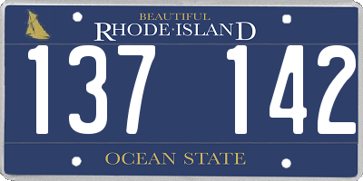 RI license plate 137142
