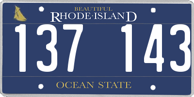 RI license plate 137143