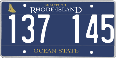 RI license plate 137145