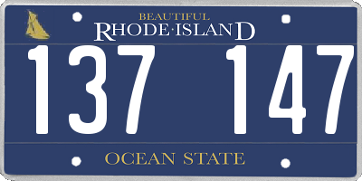RI license plate 137147