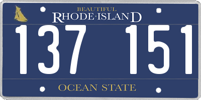 RI license plate 137151